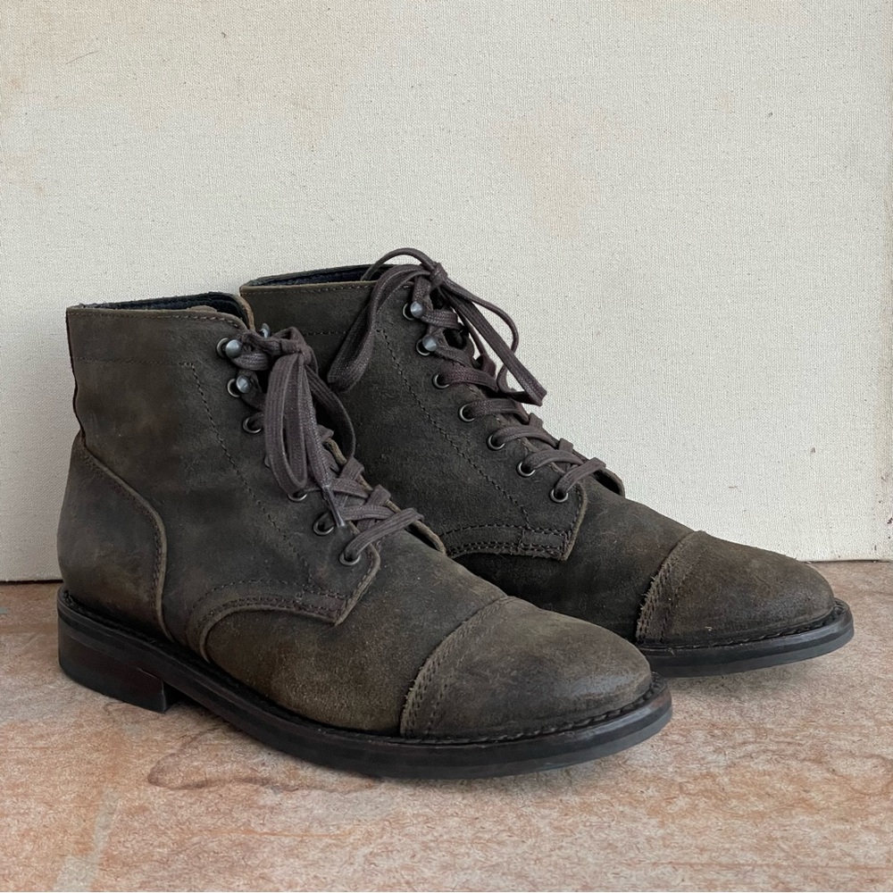 [SOLD] Thursday Boot Co. - Captain Boot in Dark Olive Suede